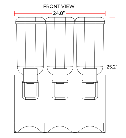 Coldline BD35-STIR Triple Bowl Beverage Dispenser with Pump Spray System