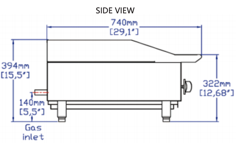 Standard Range SR-CB24-M 24" Gas Countertop Radiant Charbroiler, 70,000 BTU