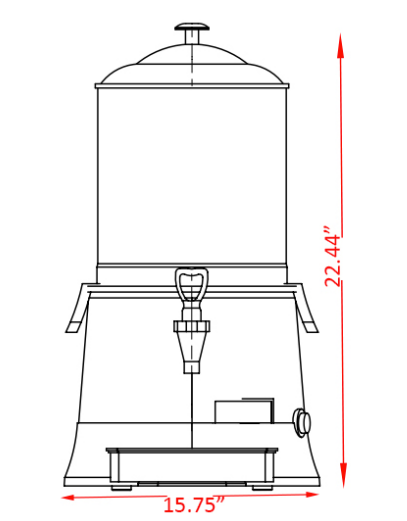 Coldline CHOCO10 16" 10 Liter Hot Beverage Dispenser