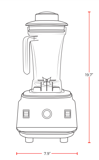 Prepline BL10 2HP Heavy-Duty 64oz Adjustable Speed Commercial Blender, 110V