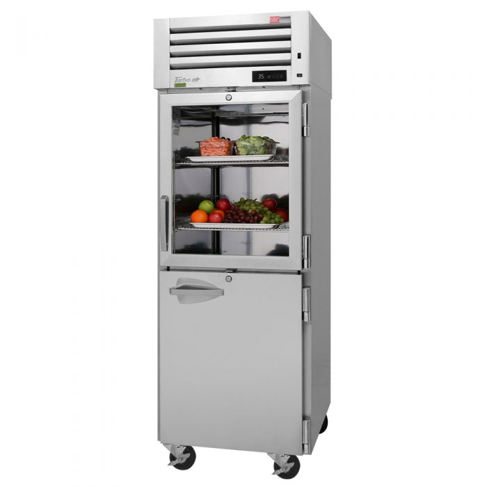 Turbo Air PRO-26R-GSH-N 2 Glass and Solid Combi Half-Door, Top Mount Refrigerator, 25.1 Cu. Ft.