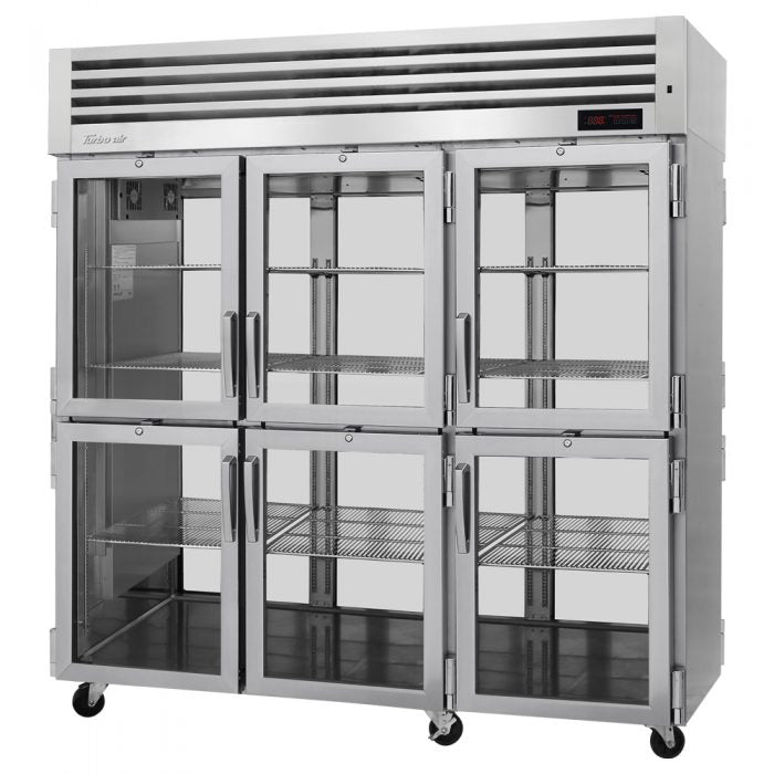 Turbo Air PRO-77-6H-G-PT 12 Glass Half Door Pass-Thru Heated Cabinet, 78.1 Cu. Ft.