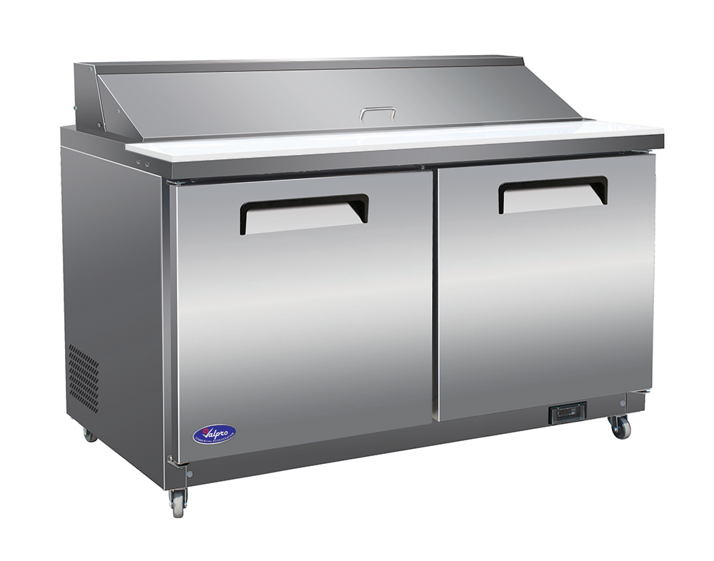 Commercial sandwich and salad prep tables for restaurants, delis, and foodservice kitchens