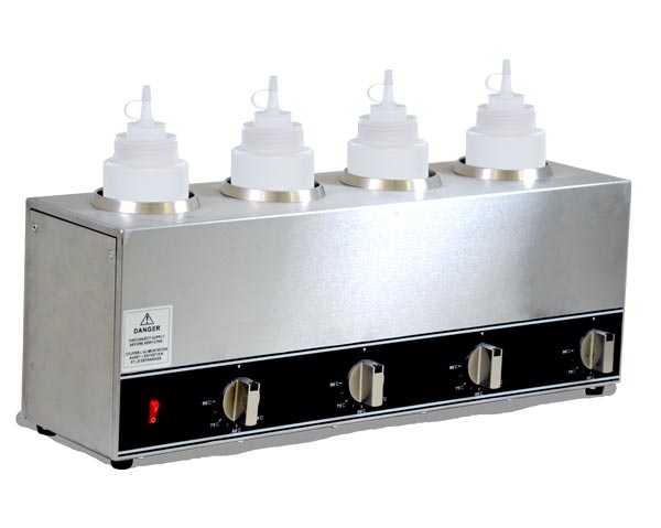 Commercial squeeze bottle sauce warmer for restaurants