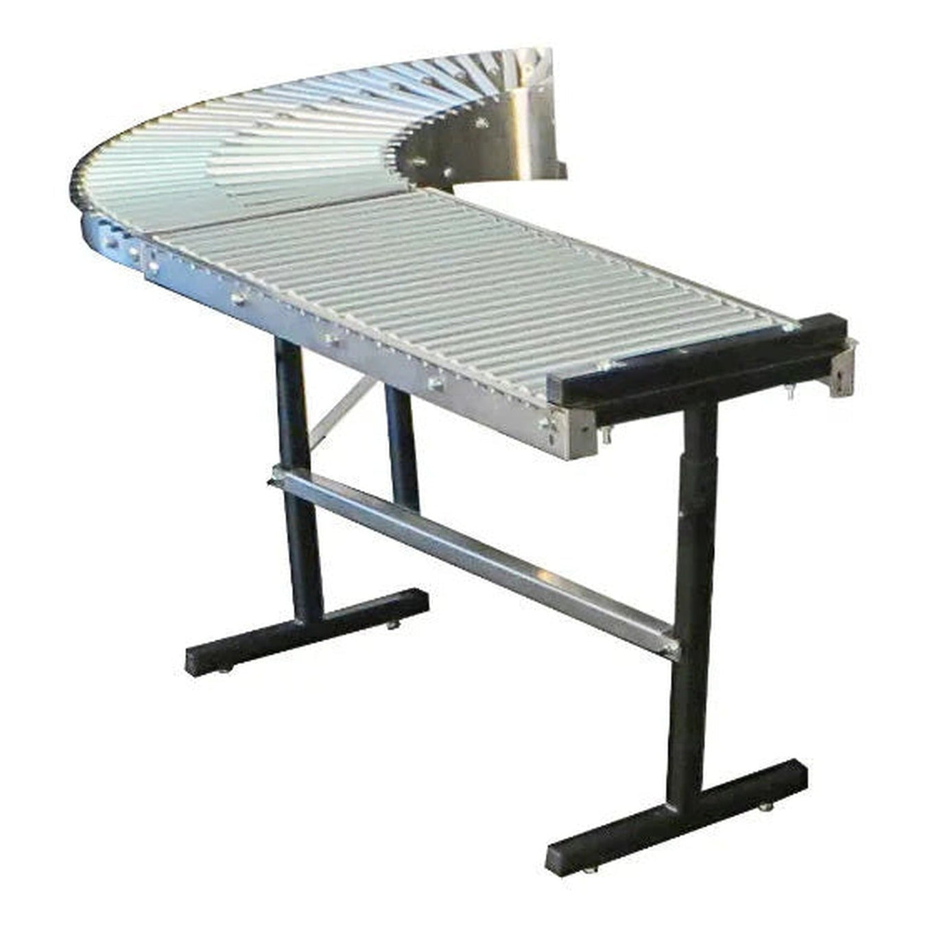Commercial gravity roller conveyor for packaging lines