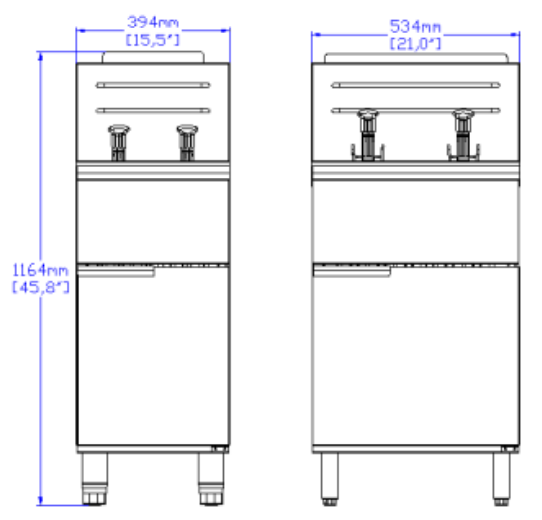 Standard Range SR-F5-NG Natural Gas Stainless Steel 75-80 lb. Floor Fryer, 150,000 BTU