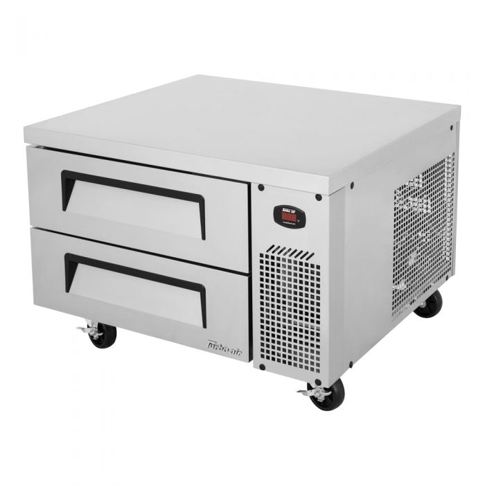 Turbo Air TCBE-36SDR-N6 2 Drawer 36" Stainless Steel Chef Base Refrigerator, Optional 6" Extended Top, 4.98 Cu. Ft.