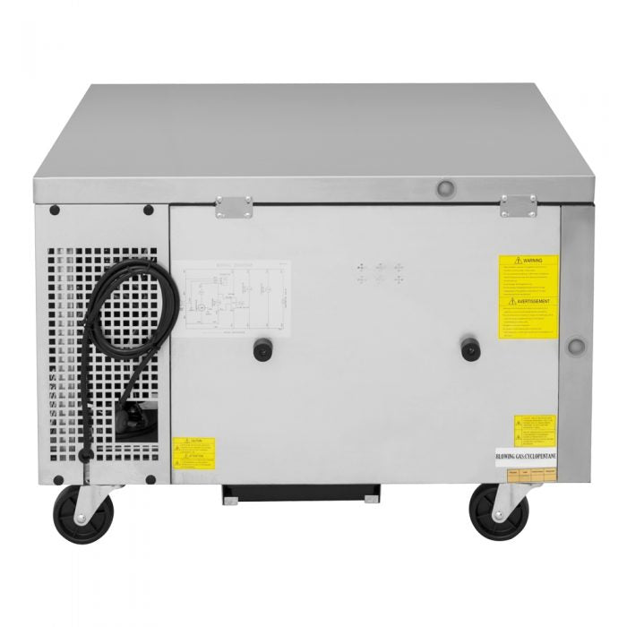 Turbo Air TCBE-36SDR-N6 2 Drawer 36" Stainless Steel Chef Base Refrigerator, Optional 6" Extended Top, 4.98 Cu. Ft.