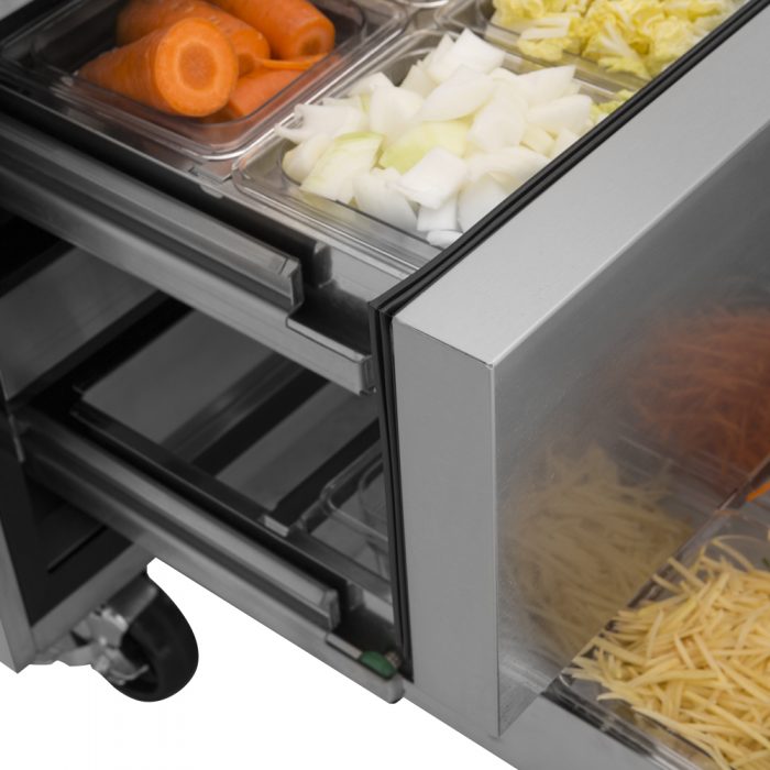 Turbo Air TCBE-48SDR-E-N 2 Drawer 48" Stainless Steel Chef Base Refrigerator, 6" Extended Top, 7.52 Cu. Ft.