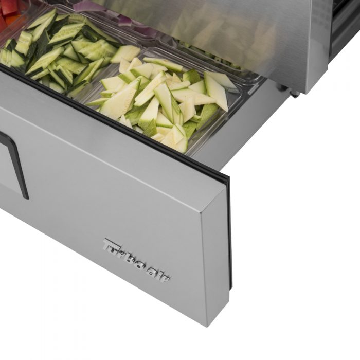 Turbo Air TCBE-52SDR-E-N 2 Drawer 52" Stainless Steel Chef Base Refrigerator, 6" Extended Top, 9.1 Cu. Ft.