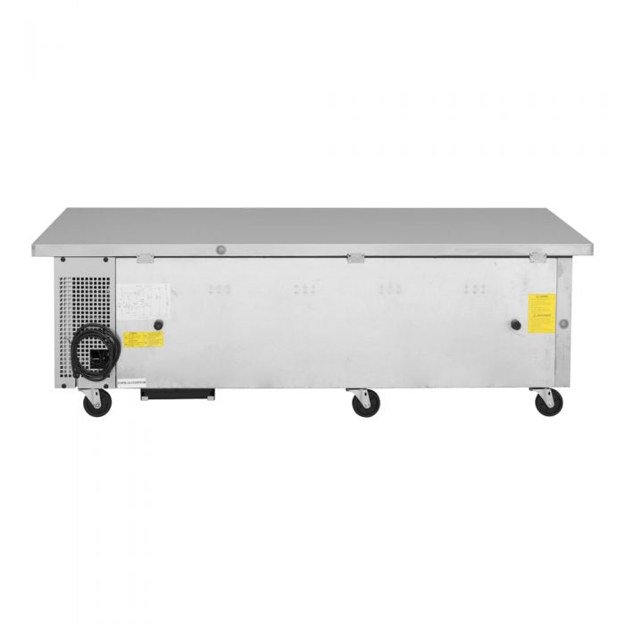 Turbo Air TCBE-72SDR-E-N 4 Drawer 72" Stainless Steel Chef Base Refrigerator, 6" Extended Top, 12.6 Cu. Ft.