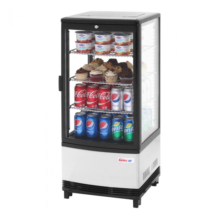 Turbo Air CRT-77-1R-N All Side Glass Countertop Refrigerated Display Case, 3.0 Cu. Ft.