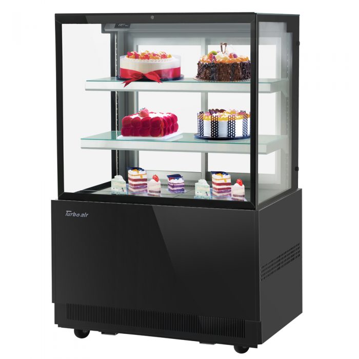 Turbo Air TBP36-54FN-W(B) 36" Refrigerated Bakery Display Case, 3 Tiers, Front Open, White or Black, 12.5 Cu. Ft.
