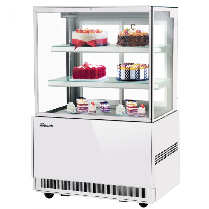 Turbo Air TBP36-54FN-W(B) 36" Refrigerated Bakery Display Case, 3 Tiers, Front Open, White or Black, 12.5 Cu. Ft.