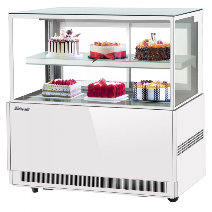 Turbo Air TBP48-46NN-W(B) 48" Refrigerated Bakery Display Case, 2 Tiers, White or Black, 12.4 Cu. Ft.
