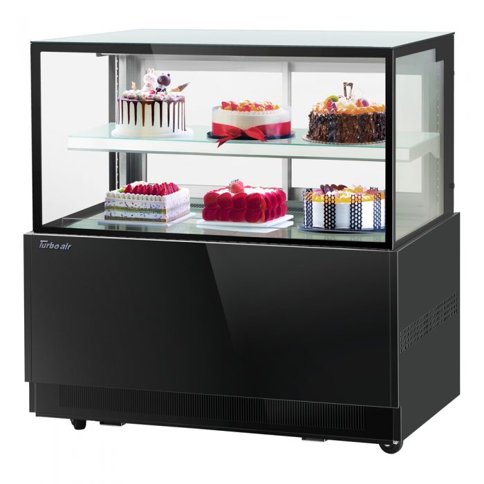 Turbo Air TBP48-46NN-W(B) 48" Refrigerated Bakery Display Case, 2 Tiers, White or Black, 12.4 Cu. Ft.