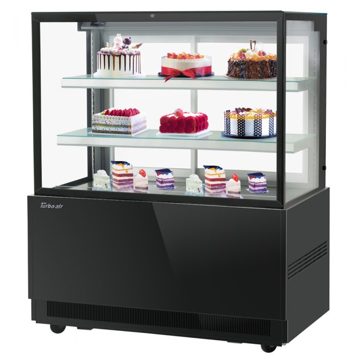 Turbo Air TBP48-54FN-W(B) 48" Refrigerated Bakery Display Case, 3 Tiers, Front Open, White or Black, 17.2 Cu. Ft.