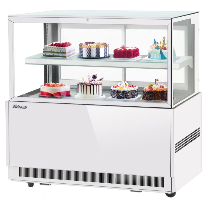 Turbo Air TBP60-46FN-W(B) 59" Refrigerated Bakery Display Case, 2 Tiers, Front Open, White or Black