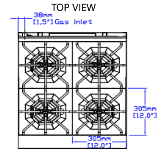 Standard Range SR-R24-NG 24" Natural Gas Commercial Range with 4 Burner, 1 Oven, 153,000 BTU