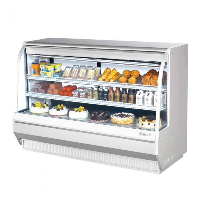 Turbo Air TCDD-72H-W(B)-N 72" Refrigerated Deli Display Case, 3 Tiers, 24.7 Cu. Ft.