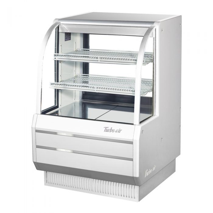 Turbo Air TCGB-36DR-W(B) 36" Non-Refrigerated Bakery Case, White or Black, 11.8 Cu. Ft.