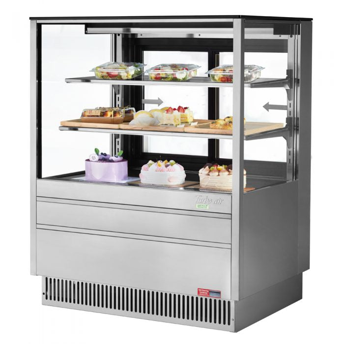 Turbo Air TCGB-36UF-S-N 36" Refrigerated Bakery Display Case, European Straight Front Glass, Stainless steel, 11.8 Cu. Ft.