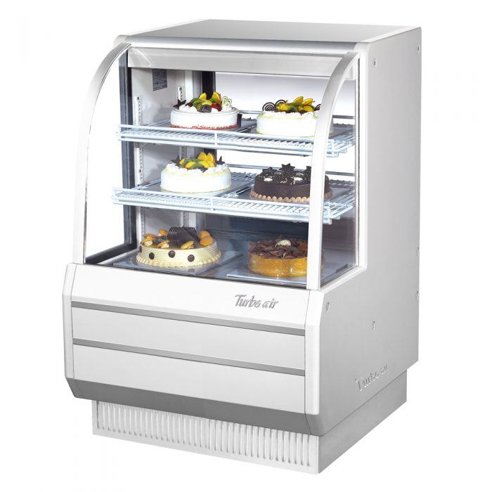 Turbo Air TCGB-36-W(B)-N 36" Refrigerated Bakery Display Case, White or Black, 11.8 Cu. Ft.