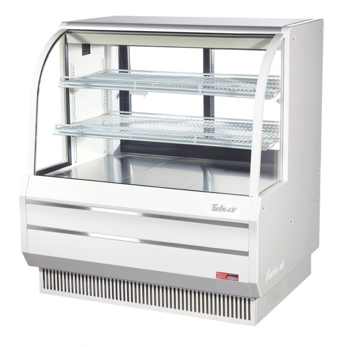 Turbo Air TCGB-48DR-W(B) 48" Non-Refrigerated Bakery Case, White or Black, 15.6 Cu. Ft.