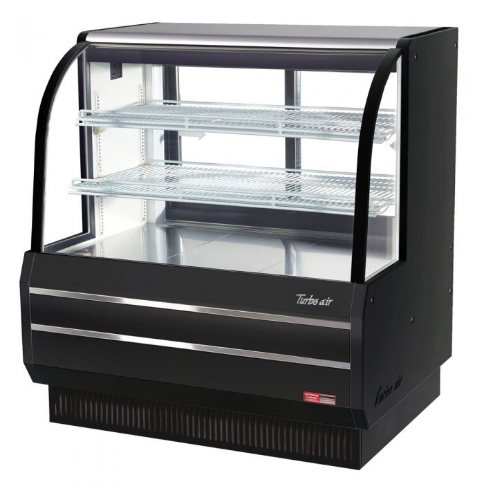 Turbo Air TCGB-48DR-W(B) 48" Non-Refrigerated Bakery Case, White or Black, 15.6 Cu. Ft.