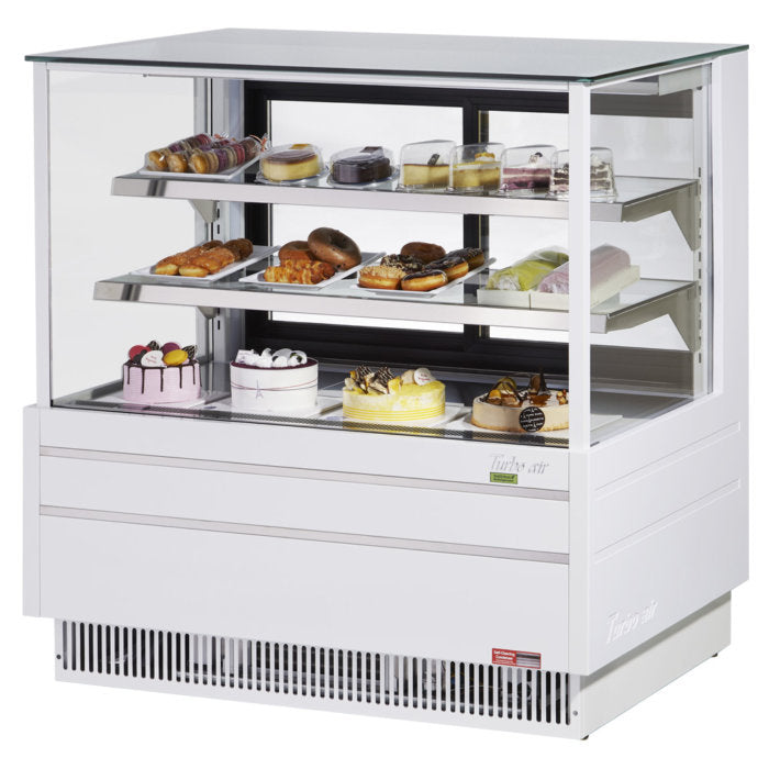 Turbo Air TCGB-48UF-W(B)-N 48" Refrigerated Bakery Display Case,  European Straight Front Glass, White or Black, 15.6 Cu. Ft.