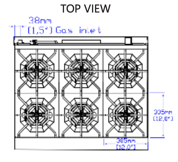 Standard Range SR-R36-NG 36" Natural Gas Commercial Range with 6 Burner, 1 Oven, 213,000 BTU