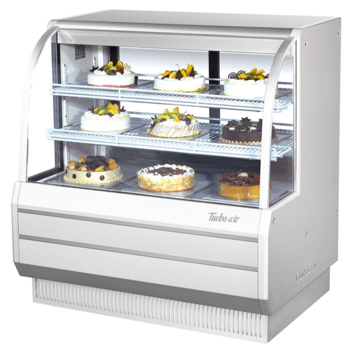Turbo Air TCGB-48-W(B)-N 48" Refrigerated Bakery Display Case, White or Black, 15.6 Cu. Ft.
