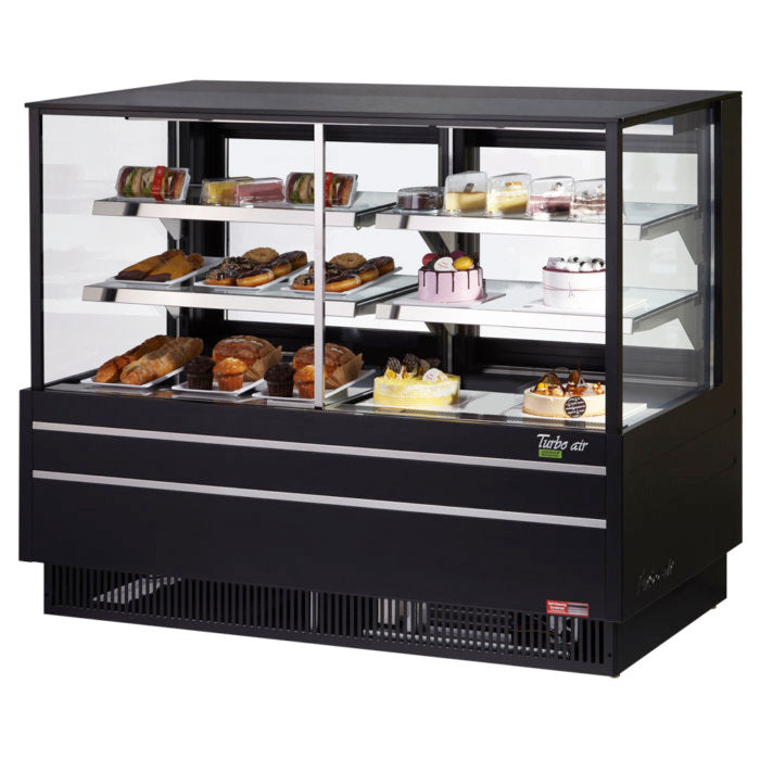 Turbo Air TCGB-60UF-CO-W(B)-N 60" Refrigerated and Dry Bakery Display Case, European Straight Front Glass, White or Black, 10.3 Cu. Ft.