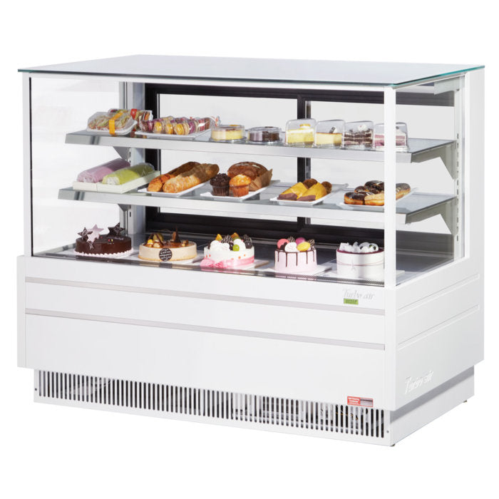Turbo Air TCGB-60UF-W(B)-N 60" Refrigerated Bakery Display Case,  European Straight Front Glass, White or Black, 19.4 Cu. Ft.