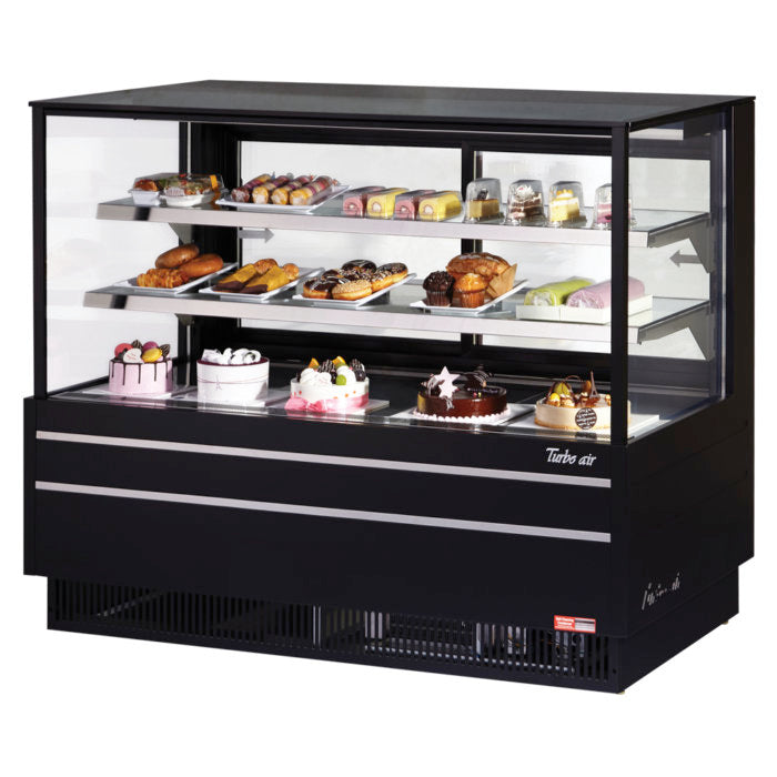 Turbo Air TCGB-60UF-W(B)-N 60" Refrigerated Bakery Display Case,  European Straight Front Glass, White or Black, 19.4 Cu. Ft.
