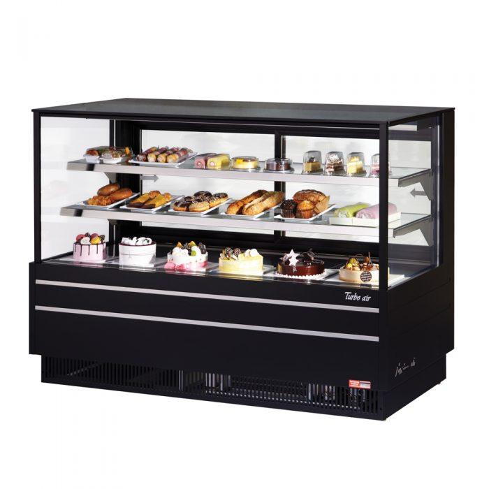 Turbo Air TCGB-72UF-W(B)-N 72" Refrigerated Bakery Display Case,  European Straight Front Glass, White or Black, 23.2 Cu. Ft.