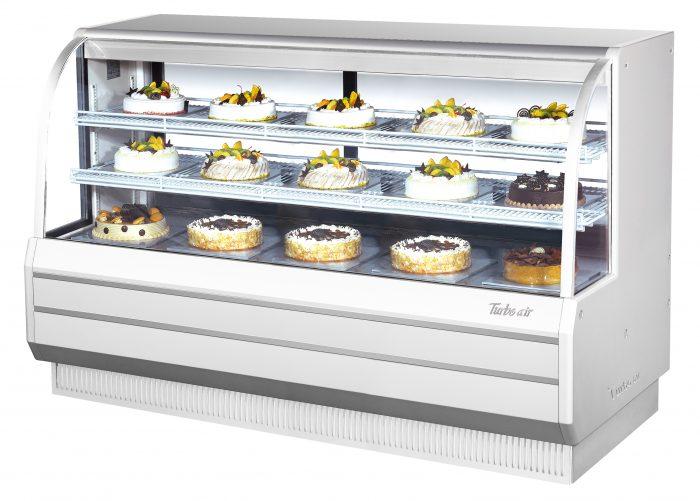 Turbo Air TCGB-72-W(B)-N 72" Refrigerated Bakery Display Case, White or Black, 23.2 Cu. Ft.