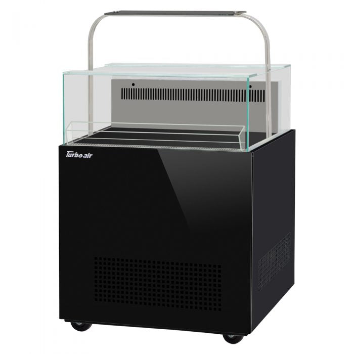 Turbo Air TOS-30NN-D-W(B) 30" Sandwich & Cheese Display Case with Top Shelf, Refrigerated, White or Black, 1.31 Cu. Ft.