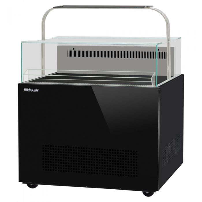 Turbo Air TOS-40NN-D-W(B) 40" Sandwich & Cheese Display Case with Top Shelf, Refrigerated, White or Black, 1.83 Cu. Ft.