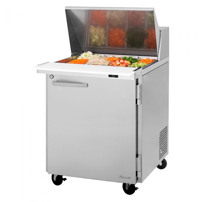 Turbo Air PST-28-12-N 1 Solid Door Mega Refrigerated Sandwich and Salad Prep Table, 8 Cu. Ft.
