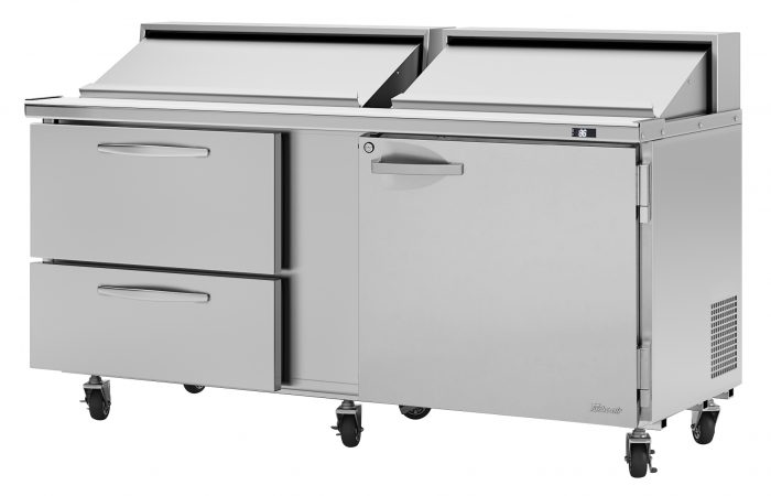 Turbo Air PST-72-D2R-N 2 Drawer and 1 Door Refrigerated Sandwich and Salad Prep Table