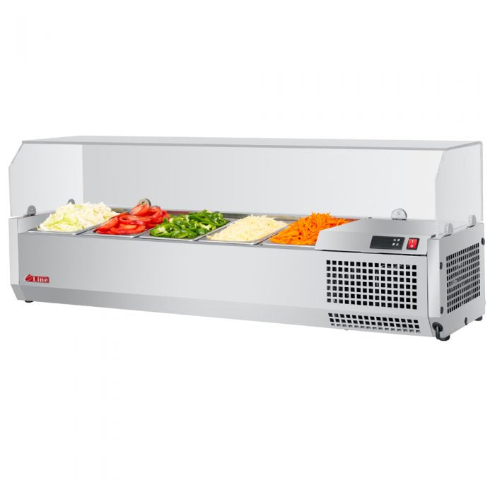 Turbo Air CTST-1200G-N 47" Counter Top Refrigerated Salad Prep Table, Clear hood