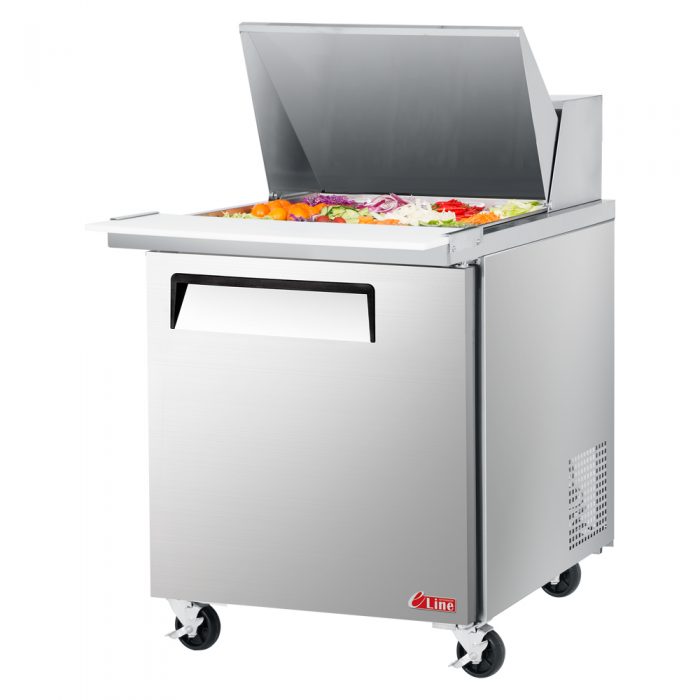 Turbo Air EST-28-12-N6-V 1 Solid Door Mega Top Refrigerated Sandwich Prep Table, 8 Cu. Ft.