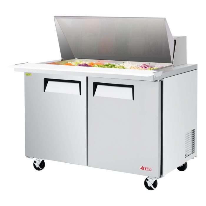 Turbo Air EST-48-18-N-V 2 Solid Door Mega Top Refrigerated Sandwich Prep Table, 15 Cu. Ft.