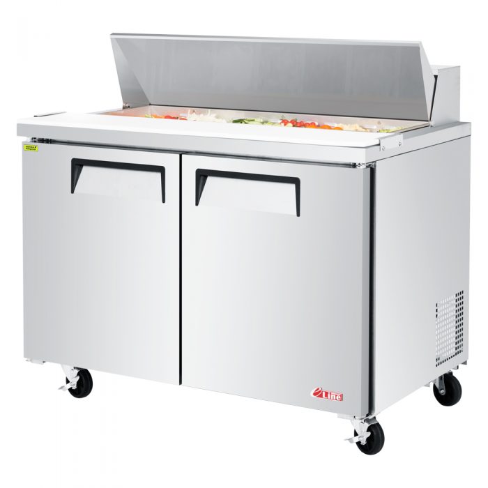 Turbo Air EST-48-N-V 2 Solid Door Refrigerated Sandwich Prep Table, 12 Cu. Ft.