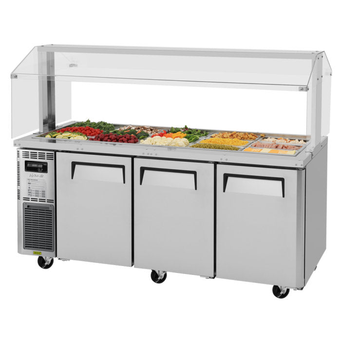 Turbo Air JBT-72-N 3 Solid Door Buffet Table, Side Mount, 18.9 Cu. Ft.