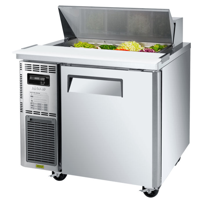 Turbo Air JST-36-N 1 Solid Door Refrigerated Sandwich Prep Table, Side Mount, 5.7 Cu. Ft.