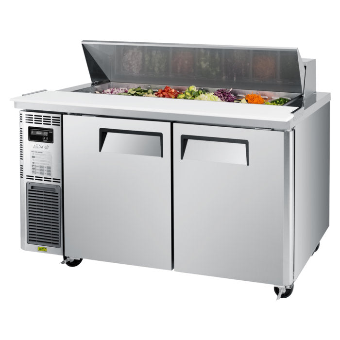 Turbo Air JST-60-N 2 Solid Door Refrigerated Sandwich Prep Table, Side Mount, 11.2 Cu. Ft.