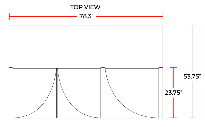 Coldline G80-B 78" Triple Glass Swing Door Merchandising Refrigerator, Black