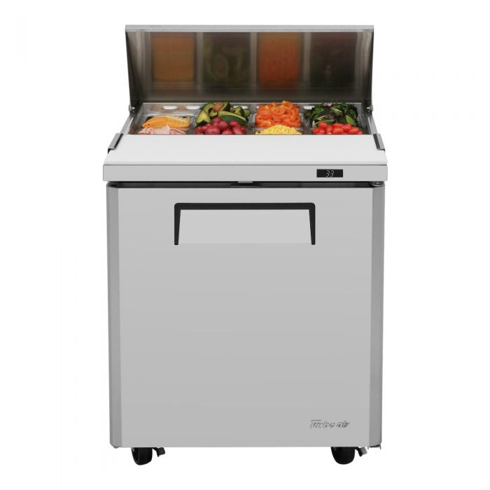 Turbo Air MST-28-N 1 Solid Door Refrigerated Sandwich Prep Table, 7 Cu. Ft.